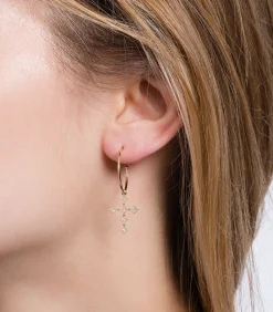 Stone Paris Créoles Divine en or jaune*Femme Boucles D'Oreilles