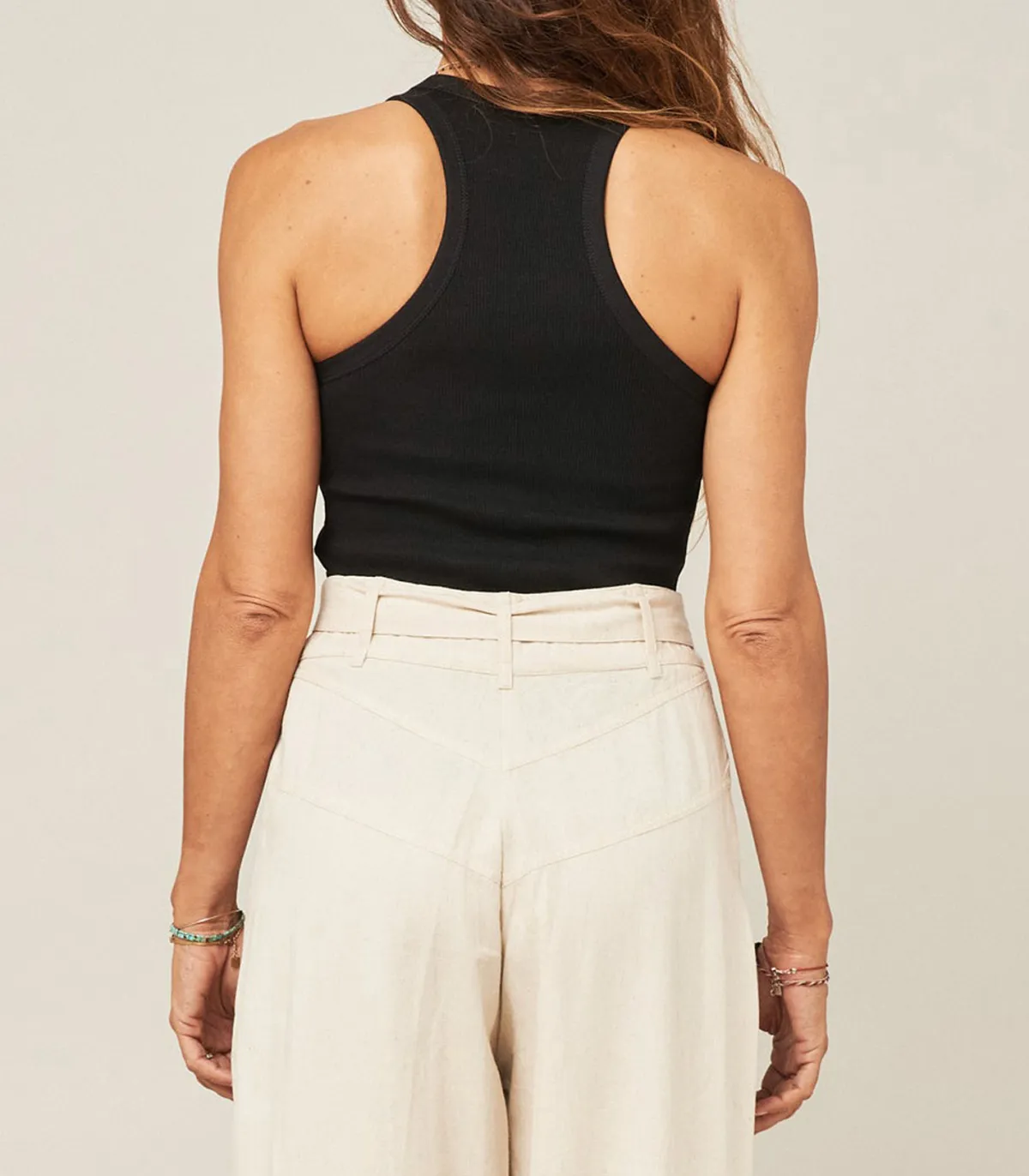 Maison Saint Julien Débardeur côtelé Kingston Noir*Femme Hauts