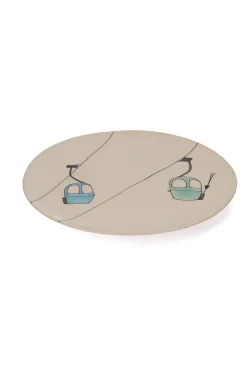 Three Seven Grande assiette en céramique "Télécabines vertes et bleues"* Assiettes & Plats