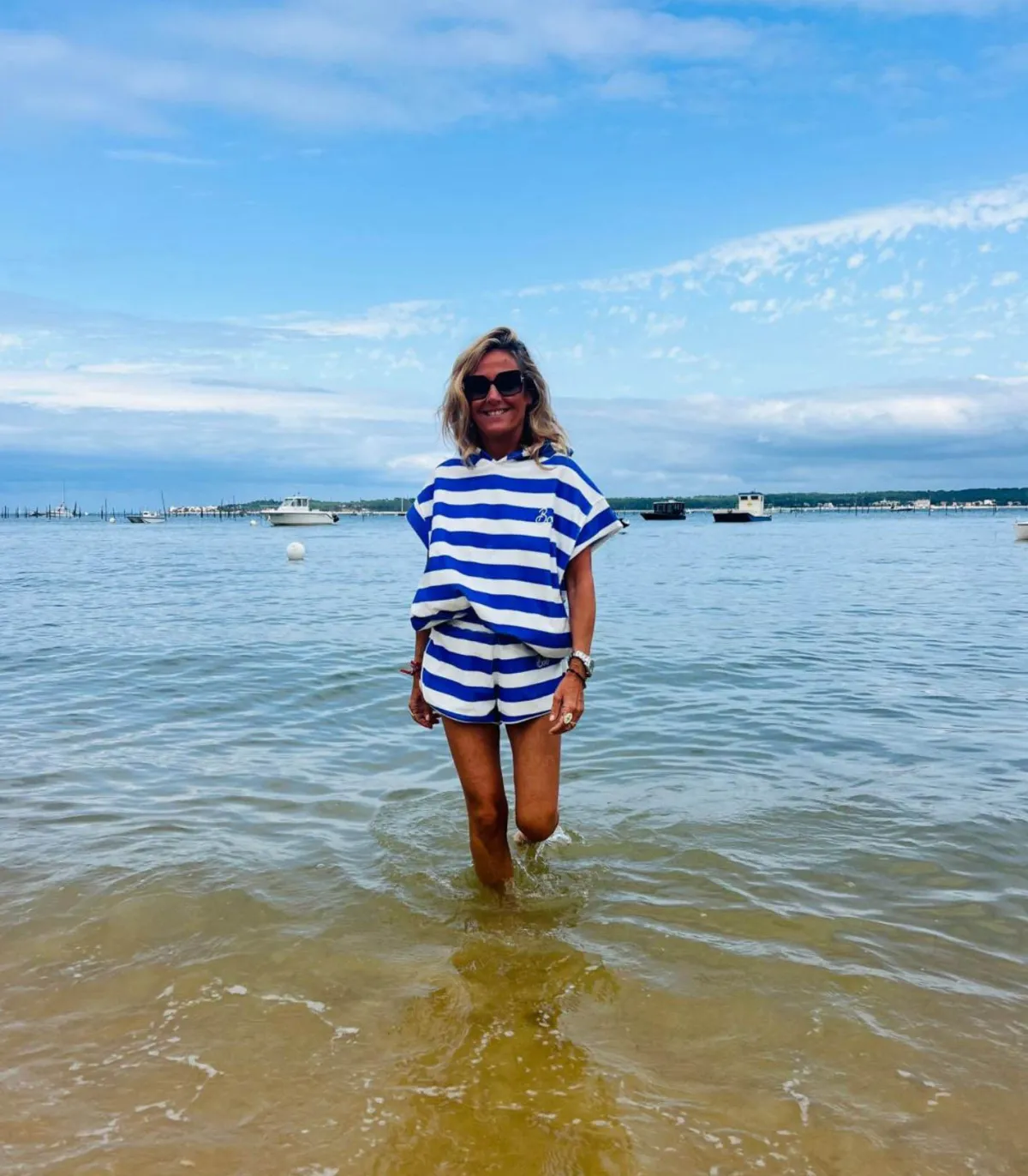 Welcome Bob Hoodie Sans Manches Melbourne Blue Stripes*Femme Mailles & Sweats