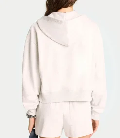 Sporty & Rich Hoodie Wellness Ivy Cropped Heather Gray/Navy*Femme Mailles & Sweats