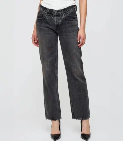 Moussy Vintage Jean Droit Iona Straight Low Black*Femme Bas