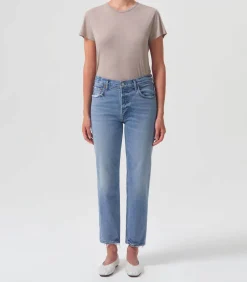 AGOLDE Jean Kye Straight Crop Foreseen*Femme Bas