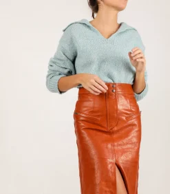 Isabel Marant Jupe en cuir Abacate Cognac*Femme Bas