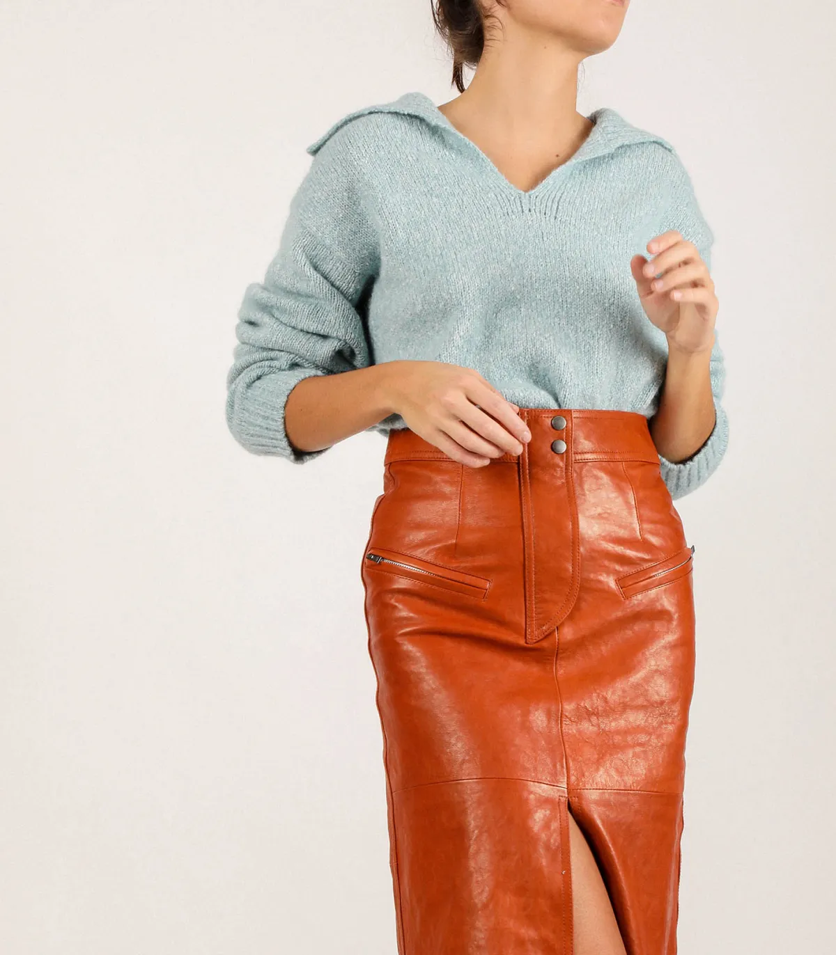 Isabel Marant Jupe en cuir Abacate Cognac*Femme Bas