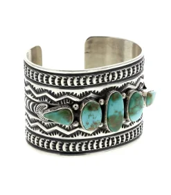 Harpo Manchette gravée 5 turquoises*Femme Manchettes