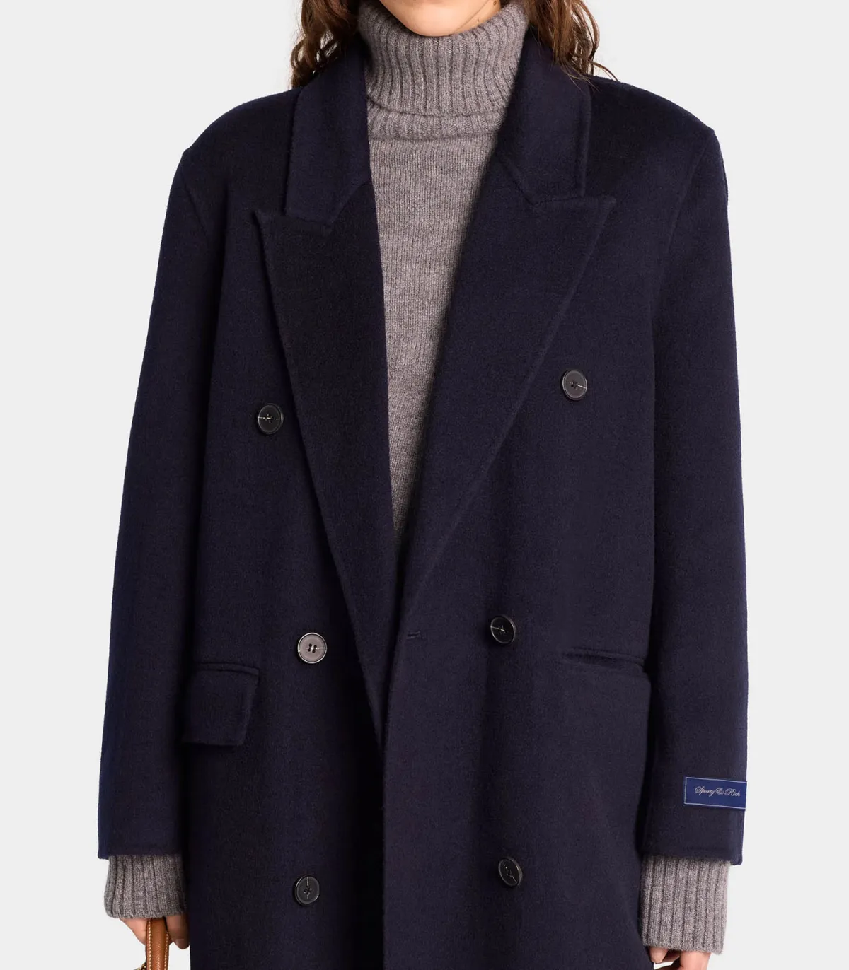Sporty & Rich Manteau Double Faced Navy en laine et cachemire*Femme Manteaux & Vestes