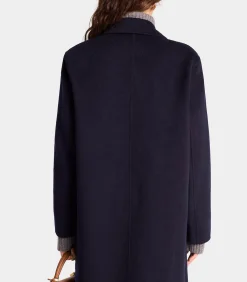 Sporty & Rich Manteau Double Faced Navy en laine et cachemire*Femme Manteaux & Vestes