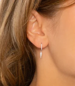 Stone Paris Mini créole Fleurs du mal or blanc*Femme Boucles D'Oreilles