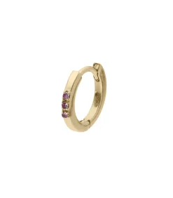 And... Paris Mini Créole 3 Saphirs roses*Femme Boucles D'Oreilles|And... Paris