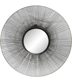 Manufactori Miroir rond Files L en bronze* Mobilier