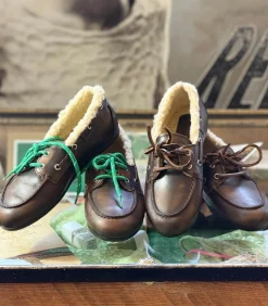 Posa Mocassins Boat Brushed Fur Coffee*Femme Mocassins