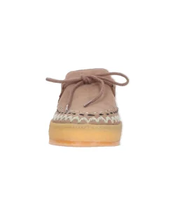laidback london Mocassins Komo Camel Suede & White Crochet*Femme Mocassins
