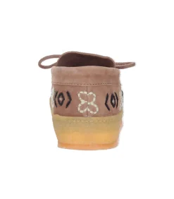 laidback london Mocassins Komo Camel Suede & White Crochet*Femme Mocassins