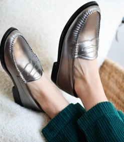G.H. Bass & Co. Mocassins Weejun Penny Loafer Argent*Femme Mocassins
