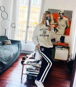 Sporty & Rich Pantalon de Jogging Yankees Serif Navy/White*Femme Bas