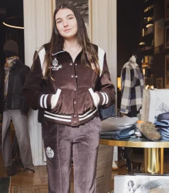 Sporty & Rich Pantalon de survêtement en velours NY Crest*Femme Bas