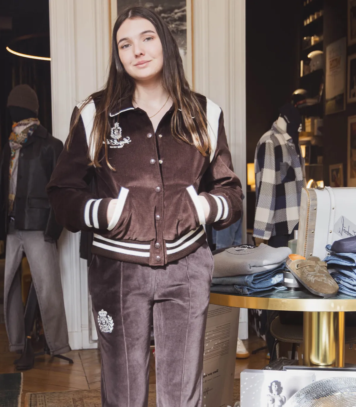 Sporty & Rich Pantalon de survêtement en velours NY Crest*Femme Bas