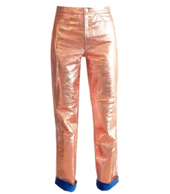 Victoria Leivissa Pantalon en Cuir Rose Gold*Femme Bas