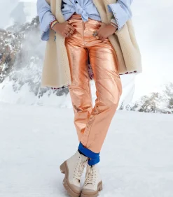 Victoria Leivissa Pantalon en Cuir Rose Gold*Femme Bas