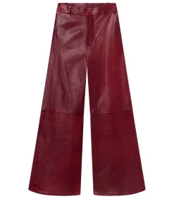 Frame Pantalon en Cuir Syrah Rouge*Femme Bas