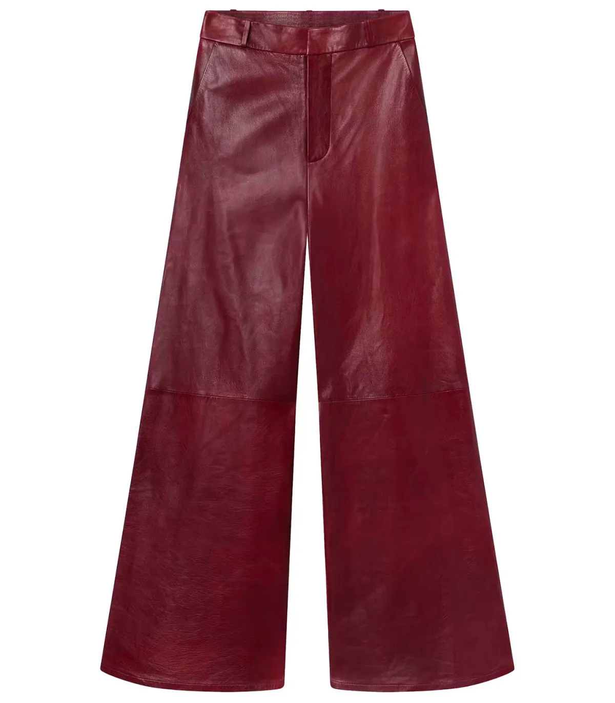 Frame Pantalon en Cuir Syrah Rouge*Femme Bas