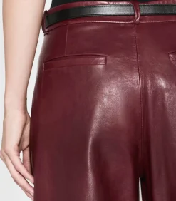 Frame Pantalon en Cuir Syrah Rouge*Femme Bas