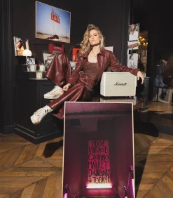 Frame Pantalon en Cuir Syrah Rouge*Femme Bas