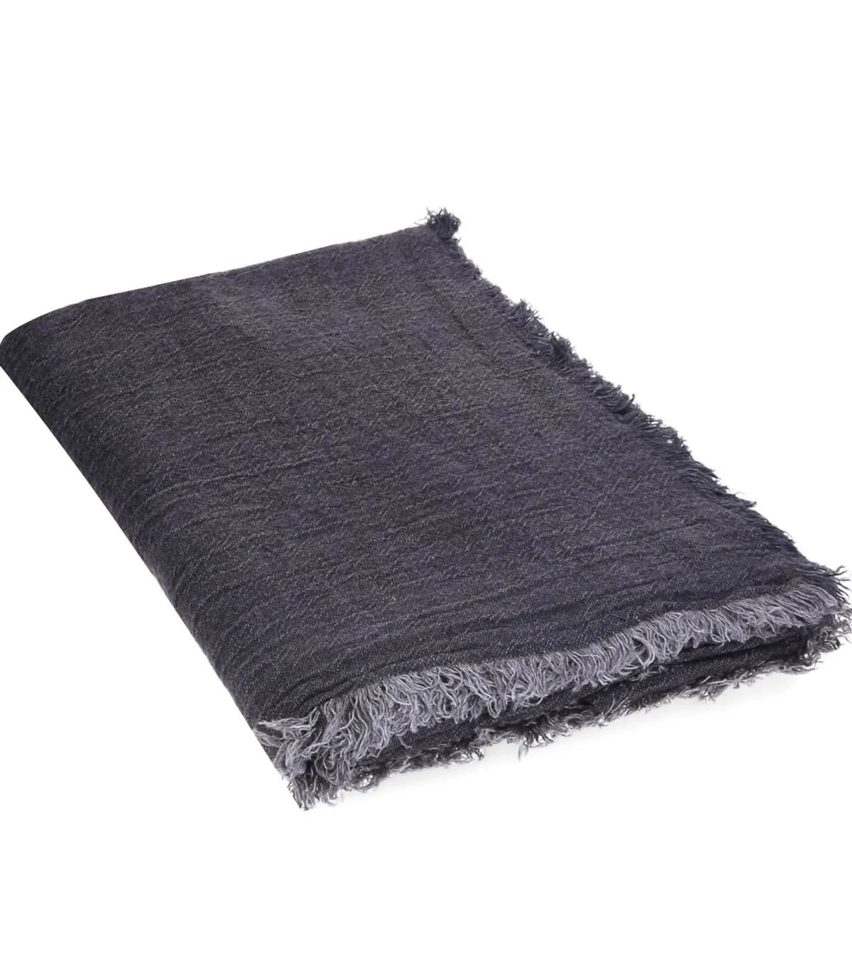 Maison de Vacances Plaid vice versa Frangé Crépon de Lin Lavé 160 x 250 cm* Plaids & Couvertures