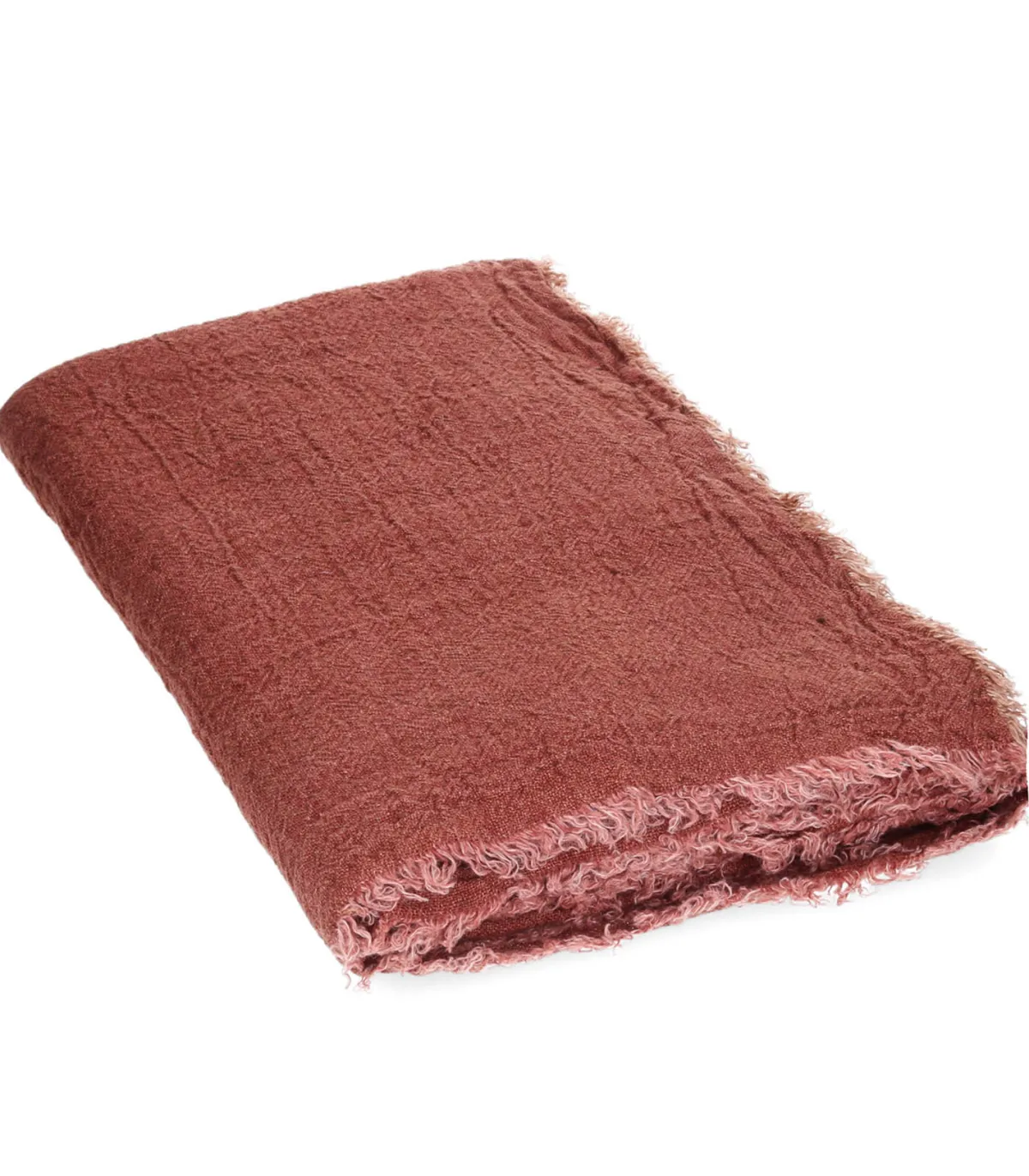 Maison de Vacances Plaid vice versa Frangé Crépon de Lin Lavé 160 x 250 cm* Plaids & Couvertures