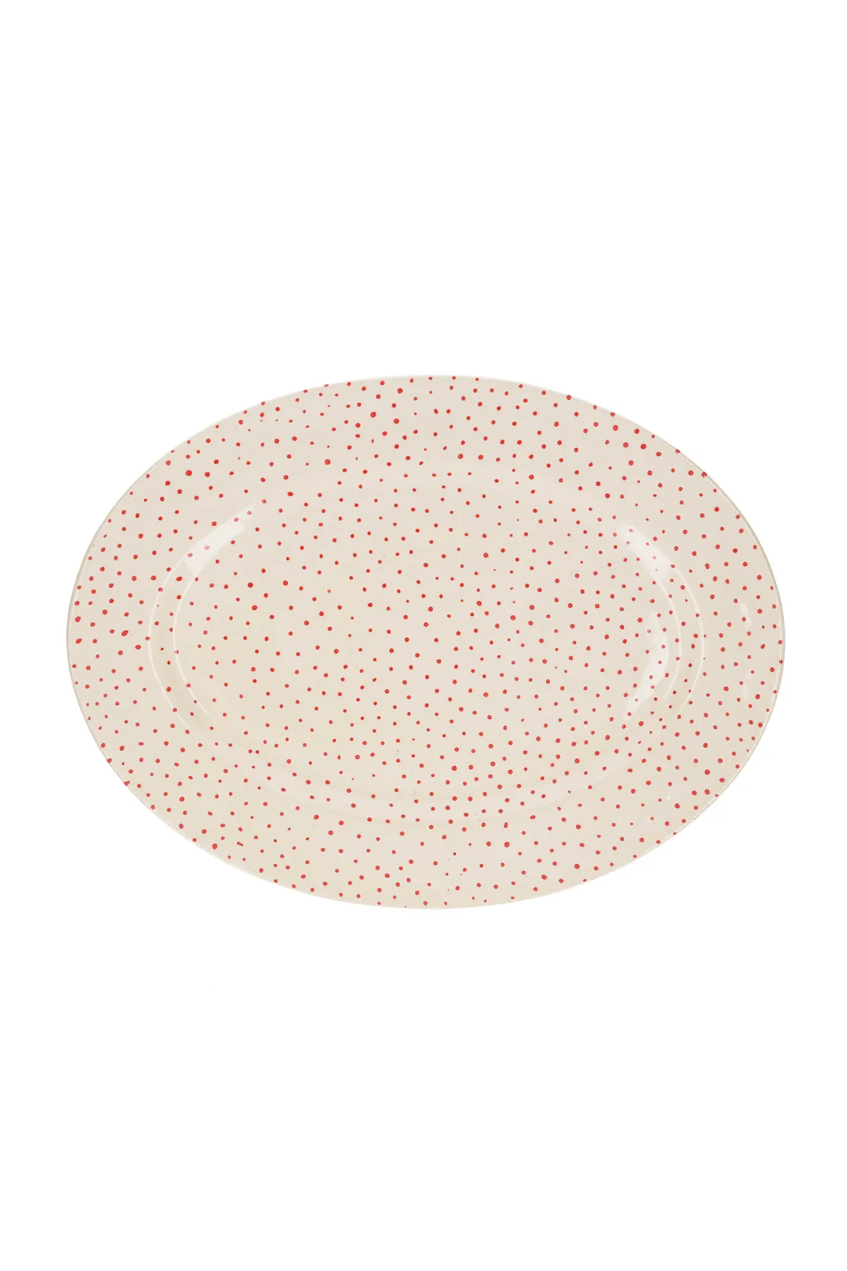 Three Seven Plat en céramique "Pois rouges"* Assiettes & Plats