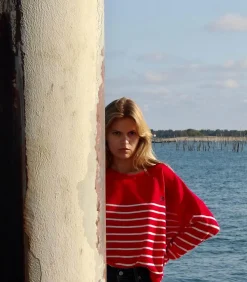 La Cabane Orson Pull Birkin Marinière manches longues*Femme Mailles & Sweats