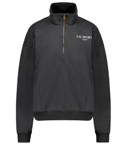 Sporty & Rich Pull Camionneur S.R Sport Faded Black*Femme Mailles & Sweats