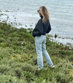 Sporty & Rich Pull Camionneur S.R Sport Faded Black*Femme Mailles & Sweats