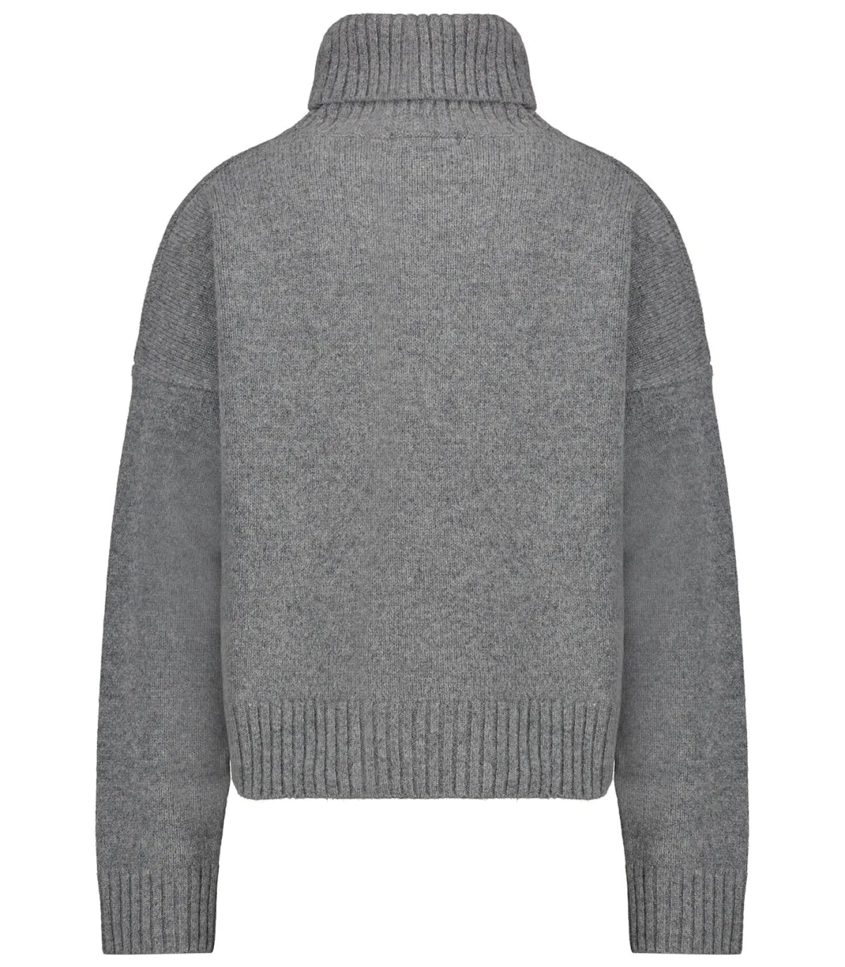 Sporty & Rich Pull Col Roulé SRC en laine Heather Grey/White*Femme Mailles & Sweats