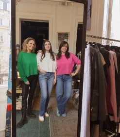 La Cabane Orson Pull Manches Courtes Bardot Fushia*Femme Mailles & Sweats