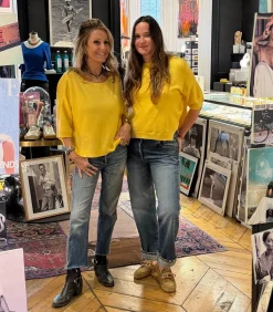 La Cabane Orson Pull Manches Courtes Bardot Jaune*Femme Mailles & Sweats