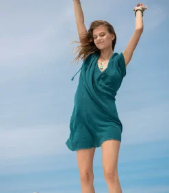 Maison Saint Julien Robe courte Alexandrie Émeraude x Jane de Boy*Femme Robes