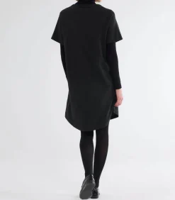 Majestic Filatures Robe Tee-shirt Col rond Noir chiné*Femme Robes