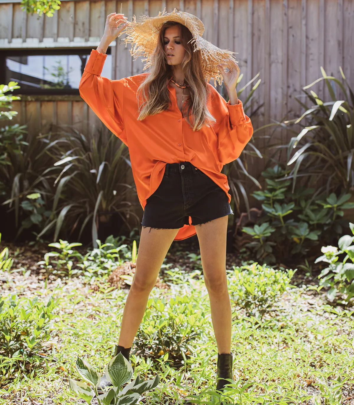 RE/DONE Short à taille haute en denim noir surteint*Femme Bas