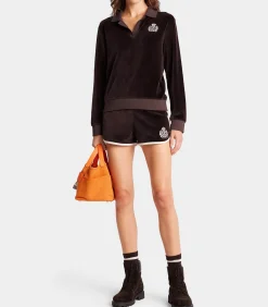 Sporty & Rich Short Disco en velours NY Crest*Femme Bas