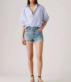 Levi Short Jean 501 Original Vague Finish*Femme Bas