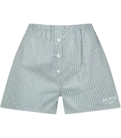 Sporty & Rich Short S.R. Sport Mini Boxer White Forest Stripe*Femme Bas|Lingerie