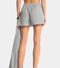 Sporty & Rich Short S.R. Sport Mini Boxer White Forest Stripe*Femme Bas|Lingerie