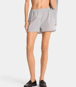 Sporty & Rich Short S.R. Sport Mini Boxer White Forest Stripe*Femme Bas|Lingerie