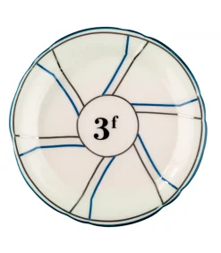 Bonnecaze Soucoupe 3f en porcelaine à lignes* Assiettes & Plats