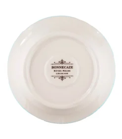 Bonnecaze Soucoupe 1f75 en porcelaine bleu clair / or* Assiettes & Plats