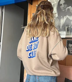 LES BONNES SOEURS Sweat-shirt Ben x Jane de Boy Taupe*Femme Mailles & Sweats