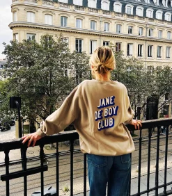 LES BONNES SOEURS Sweat-shirt Ben x Jane de Boy Taupe*Femme Mailles & Sweats