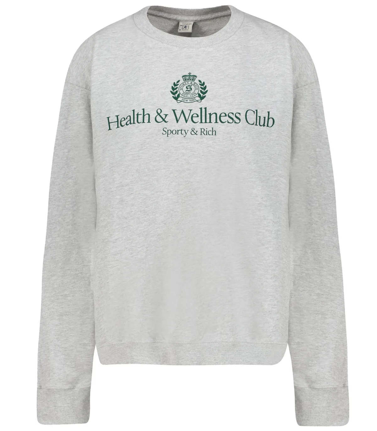 Sporty & Rich Sweat-shirt H&W Crest Crewneck Heather Grey/Alpine*Femme Mailles & Sweats|Sweat-Shirts
